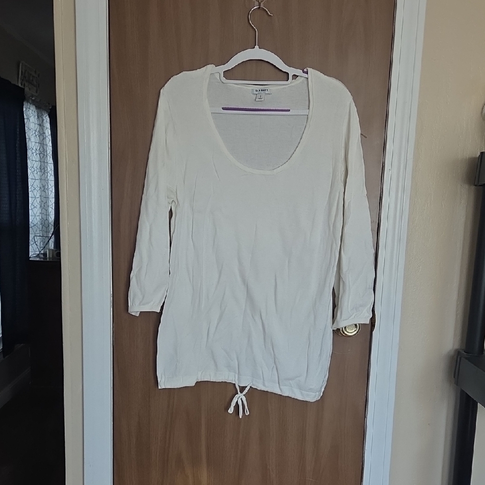Old Navy Women's Cream Long Sleeve Top